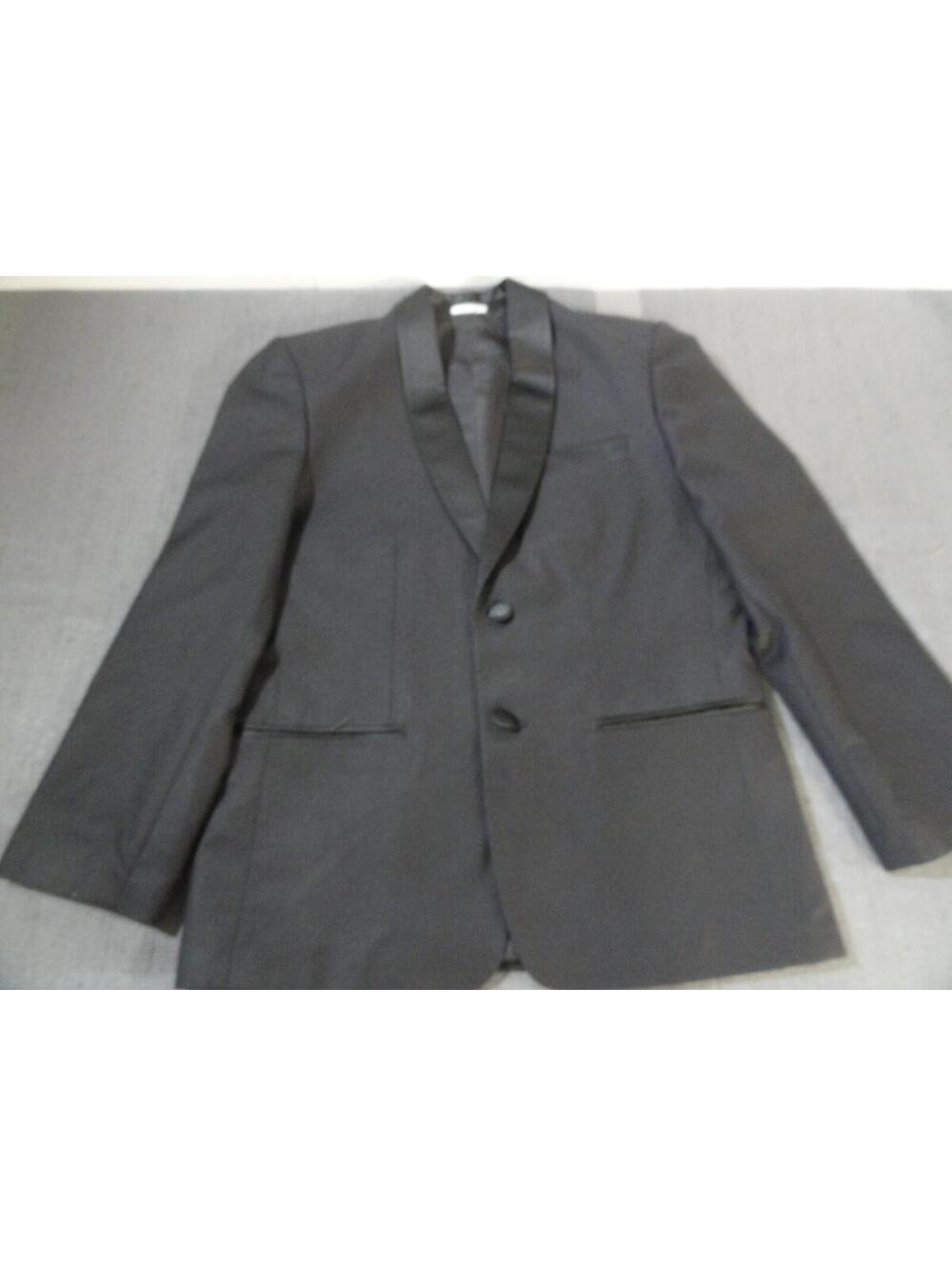 2 BUTTON CALVIN KLEIN DESIGNER TUXEDO JACKET COAT YOUTH BOYS BLACK 14 - 16 HUSKY